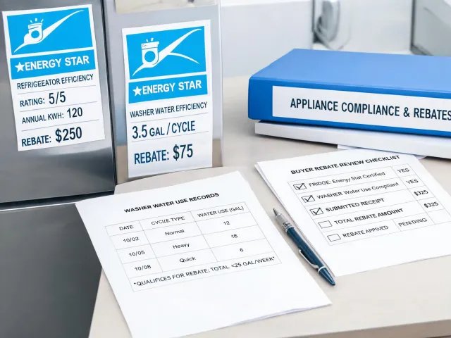 Energy rebate appliance documentation